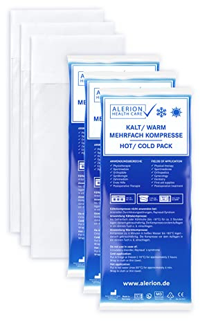 Alerion Kalt Warm Kompresse 3x 12x29cm Set Angebot + 3x Vlieshülle 12x29cm