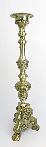 großer Kerzenständer Barockleuchter Altar Kirchenleuchter Kandelaber Candlestick Kerzenleuchter Altarleuchter Bronze braunr brüniert