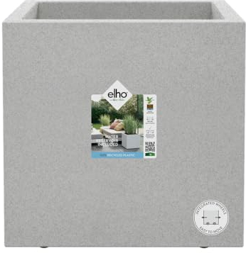 elho Vivo Next Quadrat 40 - Blumenkasten für Innen & Außen - 100% Recyceltem Plastik - L 39.0 x H 37.9 cm - Grau/Living Beton
