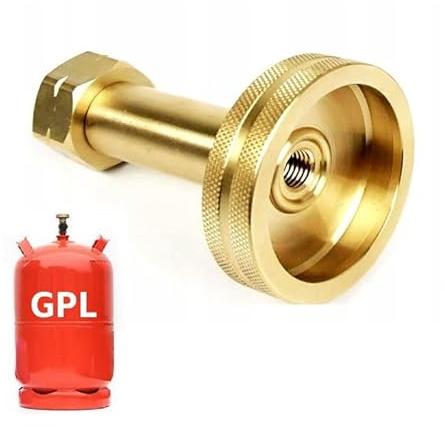 Raccord Adaptateur pour Remplissage de Bouteille Gaz Liquide Camping :: avec Joint :: GPL Propane Butane 6 11 13 18kg Reservoir W21,8 21,8mm :: Long, Pratique!