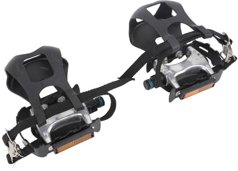 Heimtrainer-Pedale, 1 Paar Universelle 9/16-Zoll-Aluminium-Zehenkäfige, Heimtrainer-Pedale Mit Zehenclip Und Riemen