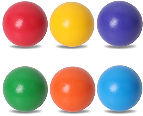 SHIERDU Wooden Rainbow Ball, 6 Colorful Wooden Ball Toys, Suitable for Toddlers and Babies to Grip, Ball and Stacker Matching
