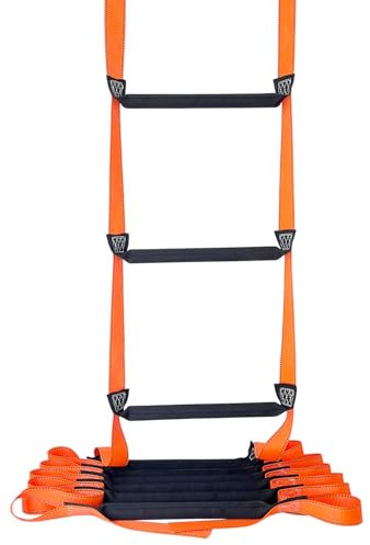 FKNGS Fire Escape Ladder, 26.2 Feet Emergency Fire Ladder, 2-3 Story Homes Reusable Safety Rope Ladder for Kids and Adults