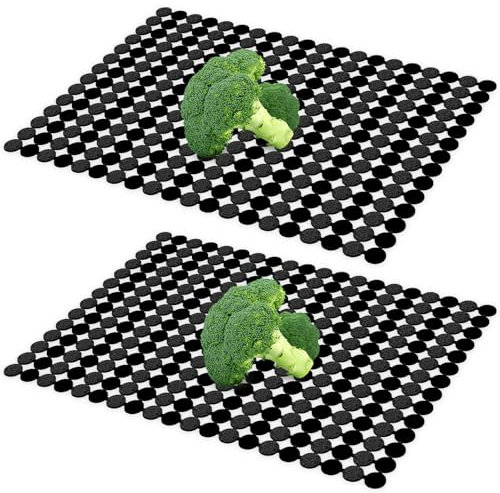 Funmo 2 Stück Spülbeckeneinlage,Spülbeckenmatte Zuschneidbar mit Schere,PVC umweltfreundliche Protektoren,für Spülbecken,Verstellbare Spülmatte,Einlagen für Spülbecken Küche/Bad,30 x 40cm,Schwarz