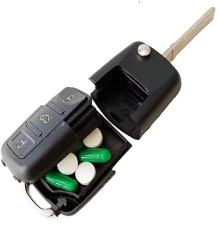 Pilulier portable | Organisateur de pilules de voyage avec conception de clé de voiture simulée - Organisateur portable multifonctionnel unique étanche de pilule de voyage pour le voyage quotidien