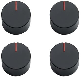 Gas Hob Knobs 4 PCS 6MM 8MM Gas Stove Knobs Cooker Oven Control Switch Gas Cooker Accessories Assembly Black Button(8mm)