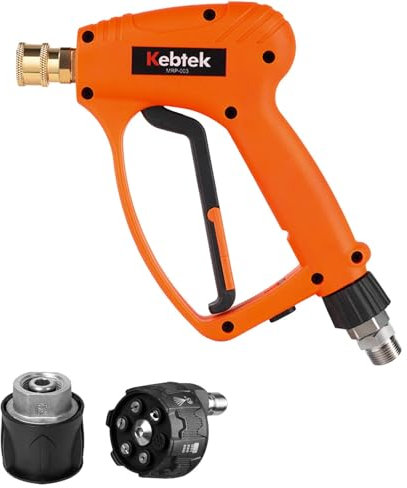 Kebtek Pistola Idropulitrice 5200 PSI e Adattatore Compatibile con Karcher K2-K7, Ugello Acqua 6 in1, Attacco Rapido da 1/4 di pollice, Interfaccia Tubo Flessibile M22 14MM