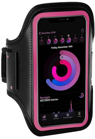 ONEFLOW Sportarmband, mobiltelefonskal kompatibelt med Redmi Note 14 Pro 5G, armväska, fitnessarmband, sport, löparmband, utomhus, mobiltelefonfodral, jogging, armhållare, smartphone, mobilficka, rosa
