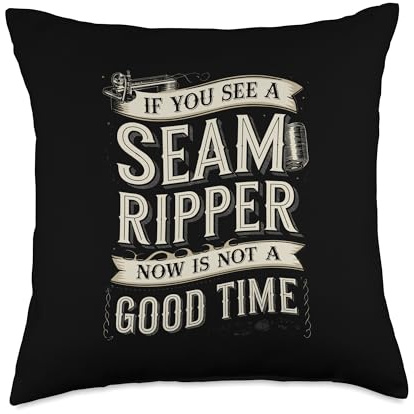 Funny Seam Ripper Warning Sewing Throw Pillow