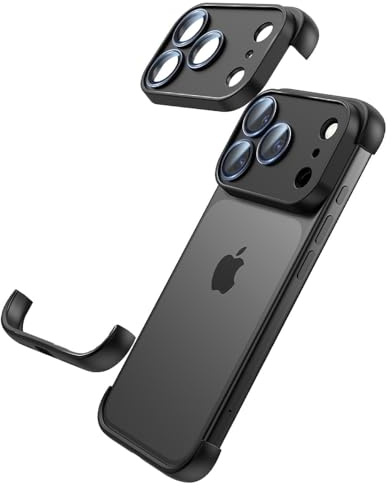 MIMGOAL Coque sans Bord pour iPhone 17 Pro Max – Étui Ultra-Mince en Silicone avec Protection Appareil Photo, Anti-Chocs, Léger et Minimaliste, Compatible MagSafe, Noir