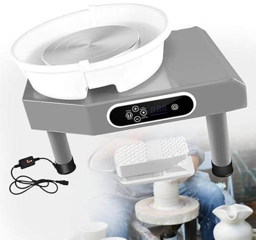 Potter's Wheel with Foot Pedal & Tools - 220V Electric Pottery Forming Machine for Beginners, Home Use & School Art Studios