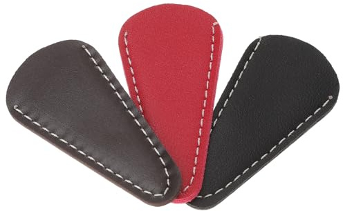 HINTRMENT 3pcs PU Leather Scissor Protectors Covers for Safety and Blade Protection Lightweight Sewing and Barber Tool Sheaths in Black Khaki Wine