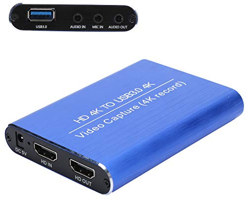 Capture Card som stöder 4K 1080P Record, Video Capture Card som ger 60fps Smooth Frame, Usb3.0 HDMI-inspelare för användning av spel livestreaming