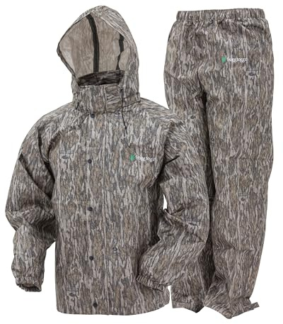 FROGG TOGGS Men's Standard Classic All-Sport 3-Layer Waterproof Breathable Rain Suit, Mossy Oak Bottomland, XX-Large