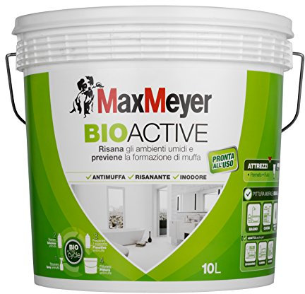 MaxMeyer Pittura per interni antimuffa Bioactive BIANCO 10 L,12-14 mq/litro