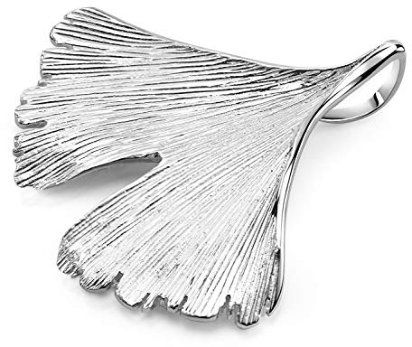 MATERIA Anhänger Ginkoblatt Silber 925 groß KA-277-Silber_ohne Kette
