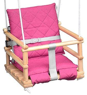 Holz Babyschaukel, Kinderschaukel, Schaukel für Kinder Schaukel 3 in 1 + SICHERHEITSGURT, Kleinkindschaukel, Baby schaukel und Schaukelsitz, Kinder schaukel Holz Indoor Outdoor (Rosa)