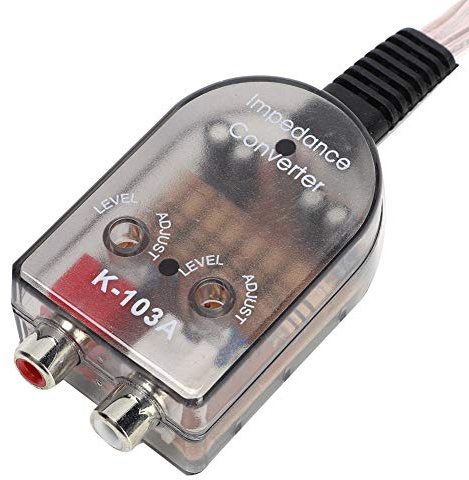 Kuuleyn Audio Converter, Car Stero Adjustable Speaker High to Low RCA Line Audio Impedance Converter Fits Car Modified Audio