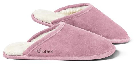 Fellhof Pantofole in pelliccia di agnello TRENDY da donna e uomo, in vera pelliccia di agnello per inverno ed estate, rosa., 36/37 EU