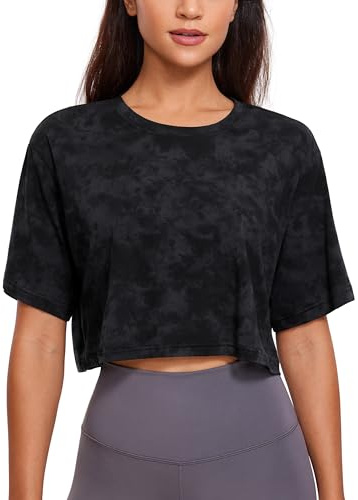 CRZ YOGA Algodón Pima Camisa Corto Cuello Alto Manga Corta Smoke-Ink-Mist 40