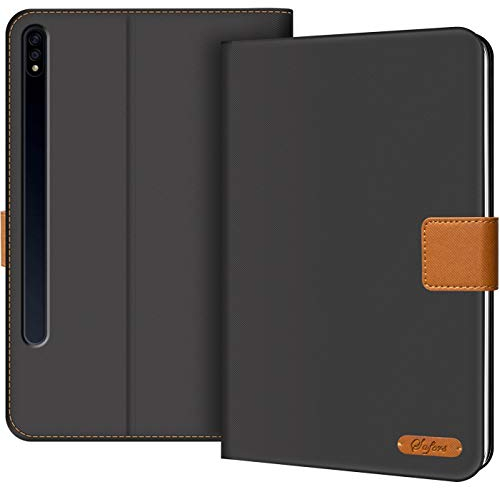 Verco Hülle für Samsung Galaxy Tab S7 FE, Samsung Tab S7 FE 5G Schutzhülle Tablet Tasche Standfunktion Cover [12,4 T733 T736], Schwarz