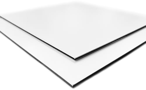 Panneau Composite Aluminium Blanc 2 mm. Plaque alu avec au Centre un Polyéthylène (PVC) Aluminium Composite Blanc 2 mm - 50 x 80 cm (500 x 800 mm) -