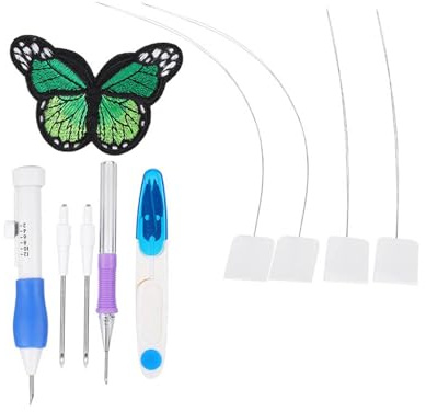 Kit de Bordado Mágico, Set de Aguja de Punzón para Bordar, Herramientas de Artesanía con Accesorios para Principiantes