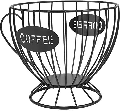 Lobamop Cesta de almacenamiento de cápsulas de café, cesta de café, bandeja de café, organizador de almohadilla de café, soporte para café, accesorios de café (negro)