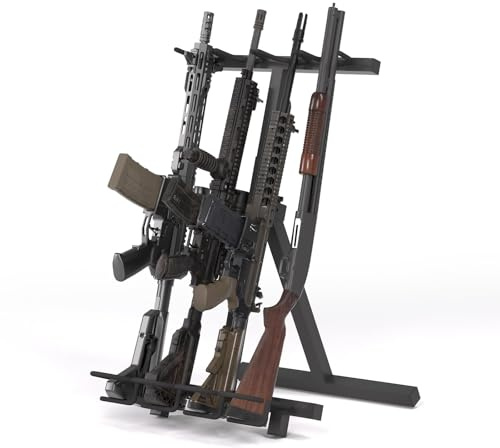 Nonkky Gun Rack, Portable Folding Rifle Rack Stand, Vertical Floor Indoor Gun Racks for Shooting & Hunting Range