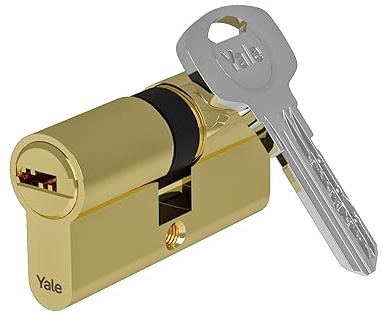 Yale 1000 Serie Euro Cilindro - Doppio - 30/60-4 Chiavi - Ottone Lucido - Confezione blister 1
