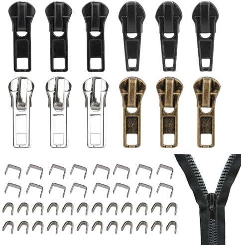 Reißverschluss-Reparaturset 52 Stück #5 Ersatzzipper für Jacken, Jeans, Mantel, Taschen, Zelte