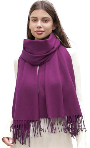 RIIQIICHY Schal Damen Winter Schals Tücher Lila Winterschal Kuschelig Xxl Damenschal Pashmina Herbst Frauen Kaschmir Schal mit Fransen