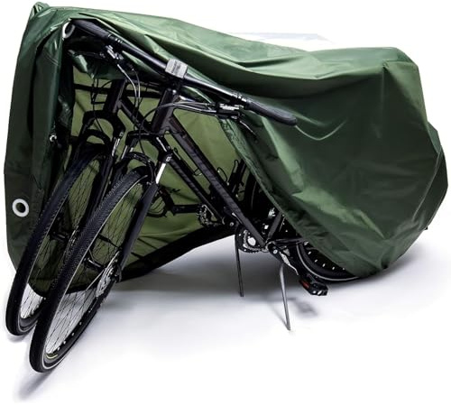 Ceciliec Funda para bicicleta, fundas reflectantes para almacenamiento exterior, impermeable y resistente a la intemperie, refugios de lona de jardín para bicicletas, triciclos, 29ers y bicicletas