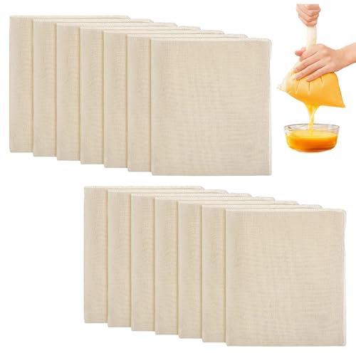 14 Pcs 50*50cm Muslin Cloths for Cooking,Reusable Soft Cheesecloth for Straining Cheese Cloth Fabric for Straining Liquids,Nut Milk Bag Baking Cheese Cheesecloth Muslin Fabric Strainer for Jam Juicing
