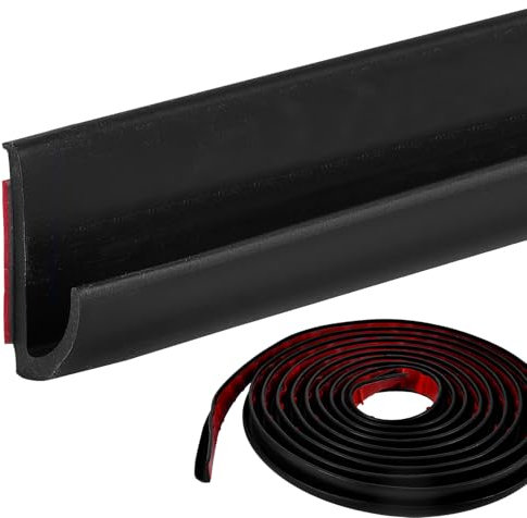 J Shape - Grondaia autoadesiva in TPE, 5 m, per camper, protezione dei bordi lunghi, per veicoli, camion, camper, barche, auto, furgone, porta, camper (nero)