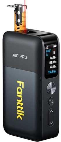 Fanttik A10 Pro 2-in-1 Digitales Laser Entfernungsmesser mit HD IPS-Farbdisplay, Wiederaufladbar 50m Laserentfernungsmesser & 3m Maßband, 6 Einheiten wählbar, Für Entfernung/Fläche/Volumen