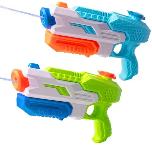 2pcs Water Guns for Kids Water Pistol 23-33ft Long Range 530cc Super Soaker Watergun, Powerful Water Blaster Shooter Cannon Summer Outdoor Beach Pool Squirter Toys for Kids Adults