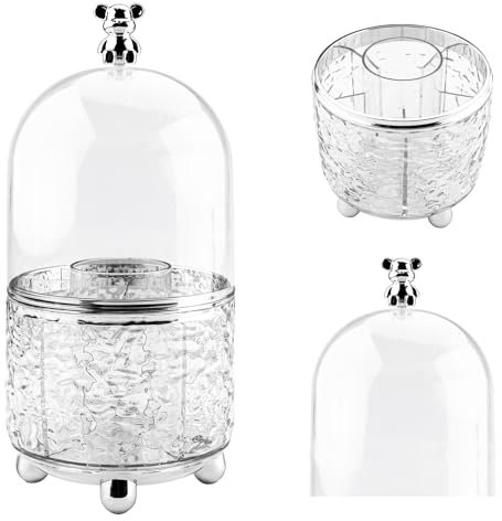 Zosenyer Organizer Trucchi, Porta Pennelli Make Up con Rotazione 360°, Organizzatore Cosmetic con Coperchio, Porta Trucchi Organizer per Bagno, Profumi, Il Trucco, Rossetti