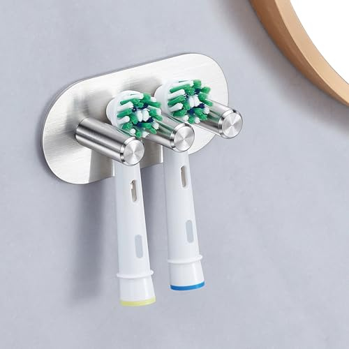 YYBO Aufsteckbürsten Halter, Zahnbürstenhalter Elektrische Zahnbürste, Zahnbürsten Halterung Wand, Halterung Elektrische Zahnbürste, Badezimmer Zahnbürstenkopf Halter (Silber, Klein)