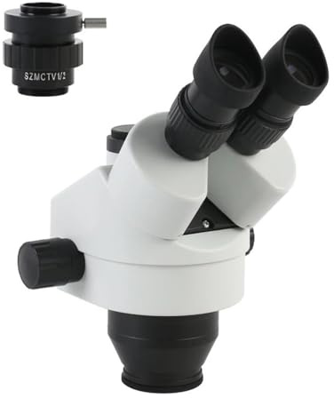 Accessoires pour microscopes Microscope trinoculaire stéréo à simulateur de focale d'objectif 7X-45X, oculaire WF10X/20MM SZMCTV1/2, dioptrie réglable Durabilité et Performances fiables