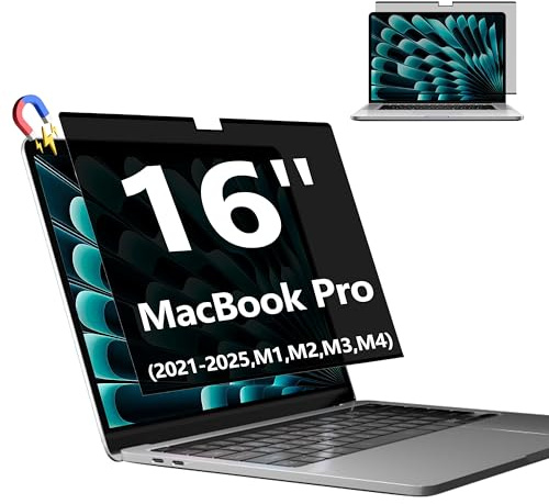 FYJRCY Magnetischer Blickschutzfolie für Macbook Pro 16 Zoll (2021–2025, M1, M2, M3, M4, Pro, Max), Abnehmbarer Sichtschutzfilter für Laptops und Blendfreier Blaulicht Bildschirmschutz