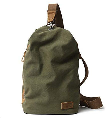 FANDARE Borsa a Tracolla, Borsa a Tracolla Unisex in Tela Vintage per Petto e Vita, Leggera e Libera le Mani per Uomo e Donna, Borsa Crossbody per Pendolari, Viaggi, Festival Verde