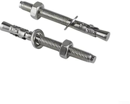 Jotekonoby Lot de 10 goupilles robustes en acier inoxydable 304 – Fixations d'ancrage à boulons pour montage mural en béton, ancrages à forte charge et fixations en acier inoxydable (lot de 10) (M10 x