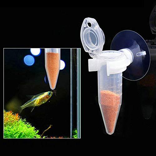 UPALDHOU Tube d'alimentation pour Poissons Transparent Durable avec Ventouse pour Réservoirs d'eau Douce et d'eau Salée - Protège la Propagation des Aliments des Larves de Crevettes Vivantes -