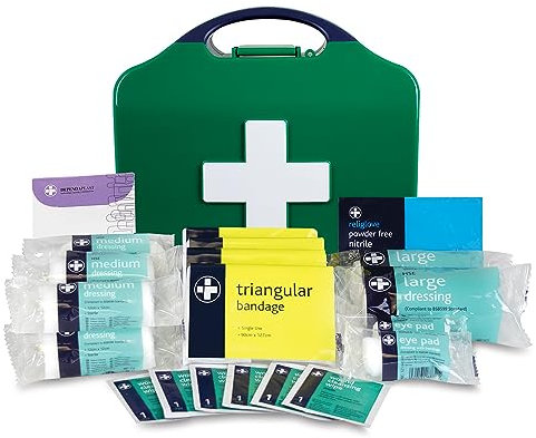 Reliance Medical Hse 10 Person Workplace First Aid Kit With Medical Essencials Like Plasters, Bandages, Dressings, Eye Pads And Cleaning Wipes