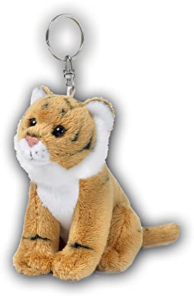WWF WWF00287 Plüsch Tiger als Schlüsselanhänger, ca. 10 cm groß, realistisch gestaltetes Plüschtier mit Schlüsselring