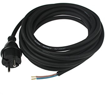 as - Schwabe Bohrmaschinen-Anschlussleitung - 3 m Gummi-Anschlussleitung H05RN-F 2x1,0mm – Konturenstecker mit Leitung – Adapter-Kabel mit Aderendhülsen – Baustellen & Gewerbe – IP44 - Schwarz, 70532