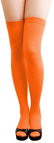 Oblique Unique® Halterlose Overknees Strumpfhose in Orange