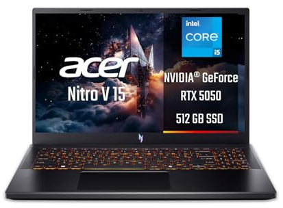 Acer Nitro V 15 ANV15-52-5886 Notebook Gaming, NVIDIA GeForce RTX 5050 8 GB GDDR7, Processore Intel Core i5-13420H, Ram 16 GB DDR4, 512 GB SSD, Display 15.6 FHD IPS 165 Hz LED LCD, Windows 11 Home
