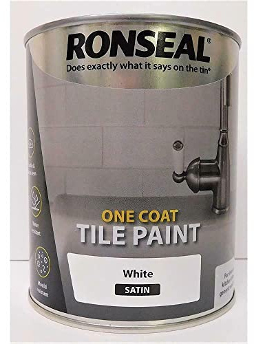 RONSEAL ONE COAT TILE PAINT - WHITE SATIN 750 ML - WATER BASED